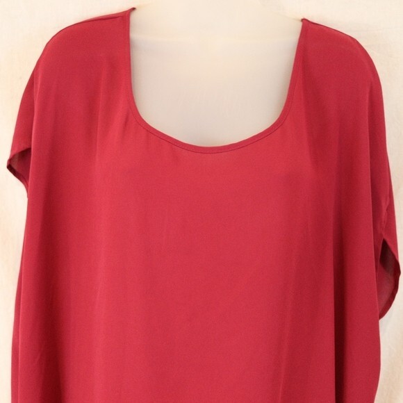 Torrid Plus Size 2 Hot Pink Fuchsia Top - Semi Sheer Cage Back Short Sleeve - Picture 3 of 10